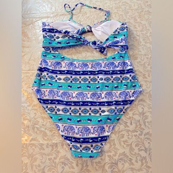 Cupshe Wrap Swimsuit Ethnic Design Padded Adj Straps Sz 20 XXL NWT Gorgeous - Picture 6 of 8